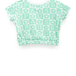 U.S. Polo Assn. Kids Girls Floral Printed Pure Cotton Crop T-shirt image 2