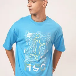 HIGHLANDER Puff Printed Drop-Shoulder Sleeves Oversized T-shirt image 2