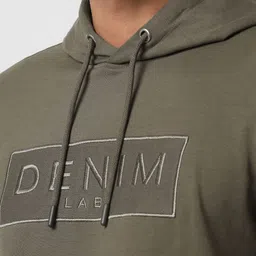 VAN HEUSEN DENIM LABS Men Embroidered Hooded Pullover Sweatshirt image 4