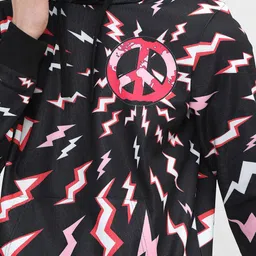 HIGHLANDER Men Black & Red Printed Hooded Sweatshirt image 2