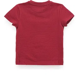 U.S. Polo Assn. Kids Boys Self Design Textured Round Neck T-shirt image 2
