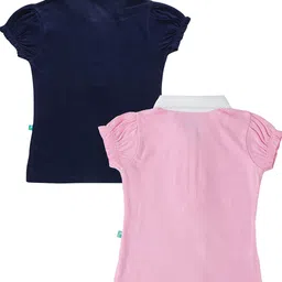 JusCubs Girls Pack Of 2 Peter Pan Collar Solid T-shirts image 2