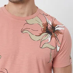 Mufti Round Neck Floral Printed Slim Fit T-shirt image 2