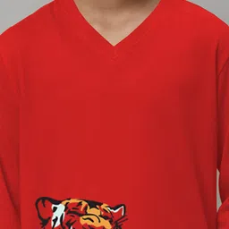 Friskers Boys Printed V-Neck Slim Fit T-shirt image 3