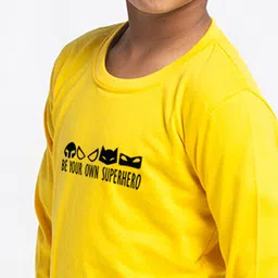 Friskers Boys Yellow Typography Printed Slim Fit T-shirt image 4