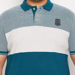bigbanana Plus Size Colourblocked Polo Collar Bio Finish Pure Cotton T-Shirt image 3