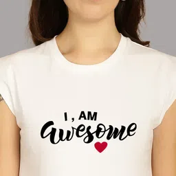 Friskers Typography Printed Round Neck Extended Sleeves Pure Cotton Tshirt image 2