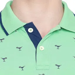 Basics Men Printed Polo Collar Pockets T-shirt image 4