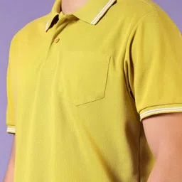 V-Mart Men Solid Polo Collar Cotton T-shirt image 2