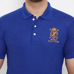 THE MILLION CLUB Men Blue Polo Collar T-shirt image 2