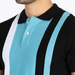 Status Quo Men Colourblocked Polo Collar Applique T-shirt image 4