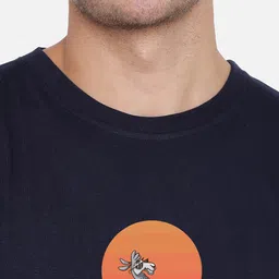 FFLIRTYGO Men Blue Graphic Printed Regular T-shirt image 2