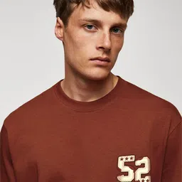 MISCHIEF MONKEY Round Neck Typography Cotton Oversized T-shirt image 3