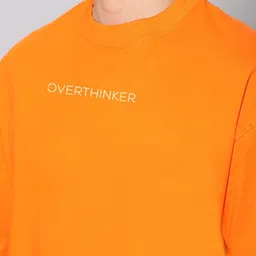 Besick Men Typography Printed Round Neck Oversized T-shirt image 2