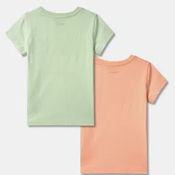 R&B Girls Pack Of 2 Printed Round Neck Cotton T-shirt image 2