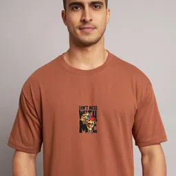 The Modern Soul Graphic Printed Drop Shoulder Knitted Oversized T-Shirt image 2