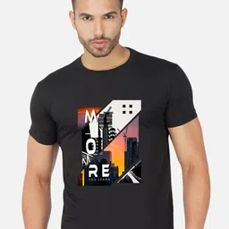 CHOZI Pack of 2 Typography Printed Round Neck Regular Fit Cotton T-Shirt image 2