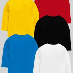 KUCHIPOO Boys Pack of 5 Printed Round Neck Casual T-shirt image 2