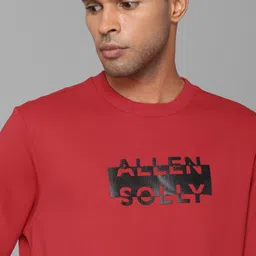 Allen Solly Men Red Printed Cotton Sweatshirt image 2