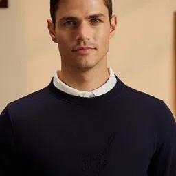 Peter England Casuals Round Neck Cricket Inspired Pullover Sweatshirt image 2