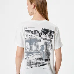 Koton Women Graphic Printed Round Neck T-shirt image 2