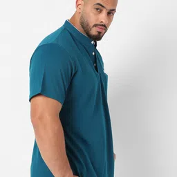 Instafab Plus Size Band Collar Cotton Regular Fit T-shirt image 4