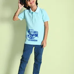 NUSYL Boys Printed Polo Collar T-shirt image 2