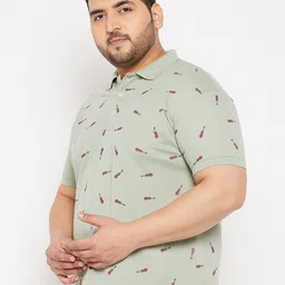 THE MILLION CLUB Plus Size Conversational Printed Polo Collar Short Sleeves Cotton T-shirt image 2
