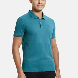 Jockey Men Green Polo Collar T-shirt image 3