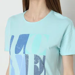 Vero Moda Typography Printed Round Neck Cotton T-shirt image 3