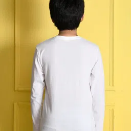 NUSYL Boys White Typography Printed T-shirt image 2