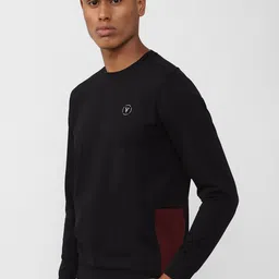 Van Heusen Flex Men Black Solid Sweatshirt image 5