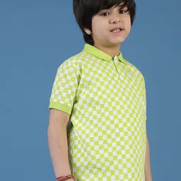 TALES & STORIES Boys Geometric Printed Polo Collar Cotton T-shirt image 3