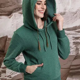 Tokyo Talkies Self Design Hooded Pullover Sweatshirt image 5