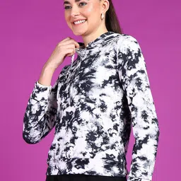 Popwings Abstract Printed Hooded Sweatshirt image 2