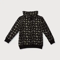 Palm Tree Boys Black Printed Hooded Sweatshirt image 3
