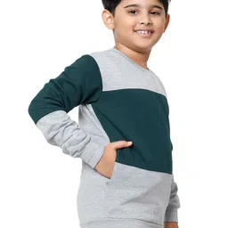 IndiWeaves Boys Colourblocked Pullover Fleece Sweatshirt image 3