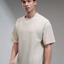 HIGHLANDER Men Solid Round NeckRelaxed Fit T-shirt image 5