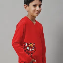 Friskers Boys Printed V-Neck Slim Fit T-shirt image 5