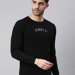 Maniac Men Black Slim Fit T-shirt image 3