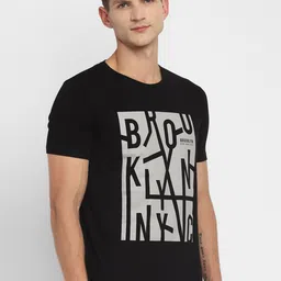 appulse Men Black Typography Printed Regular Fit Cotton T-shirt image 3