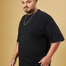 Bewakoof Plus Drop-Shoulder Sleeves Cotton Oversized T-shirt image 3