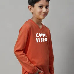 Friskers Boys Typography Printed V-Neck Pure Cotton T-shirt image 4