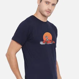 FFLIRTYGO Men Blue Graphic Printed Regular T-shirt image 3