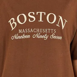 Styli Typography Embroidered Round Neck Longline Oversized T-shirt image 2