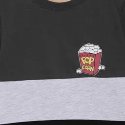 3PIN Boys Black & Grey Colourblocked T-shirt image 3