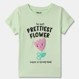 R&B Girls Pack Of 2 Printed Round Neck Cotton T-shirt image 3
