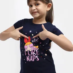 V-Mart Girls Graphic Printed Casual Cotton T-shirt image 2