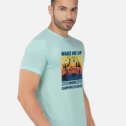 CHOZI Pack Of 2 Graphic Printed Round Neck Cotton T-shirts image 3