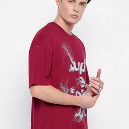 Wear Your Mind Typography Printed Drop-Shoulder Sleeves Cotton Oversized T-shirt image 3